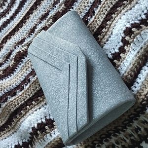 Silver sparkle clutch